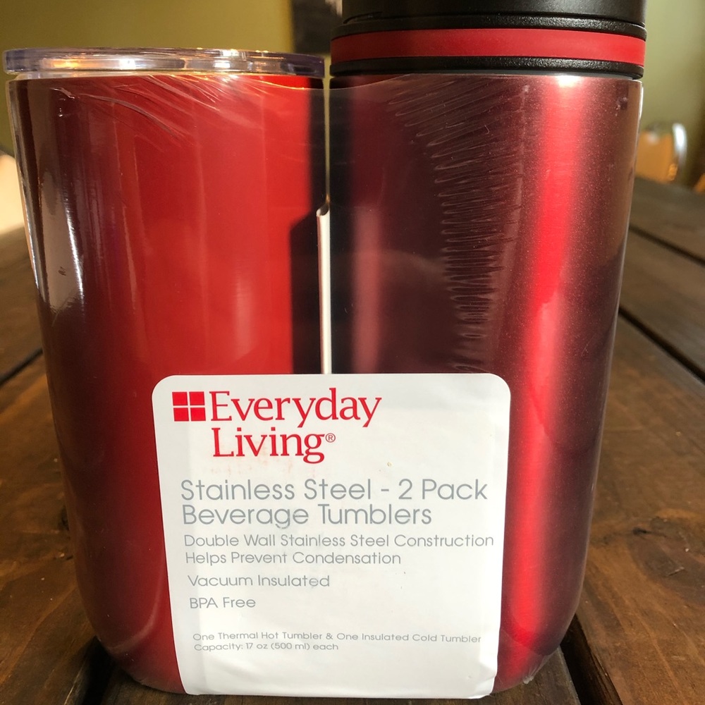 Stainless steel two pack beverage tumblers